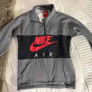 Nike Air Gray and Black Quarter-Zip Pullover